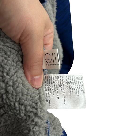 Sporty Fanwear Zip Jacket NFL Giants Sherpa Blue GIII Size L - Picture 7 of 9